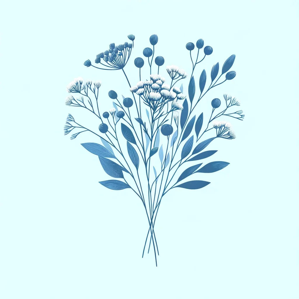 Création florale séchée bleue main image 0